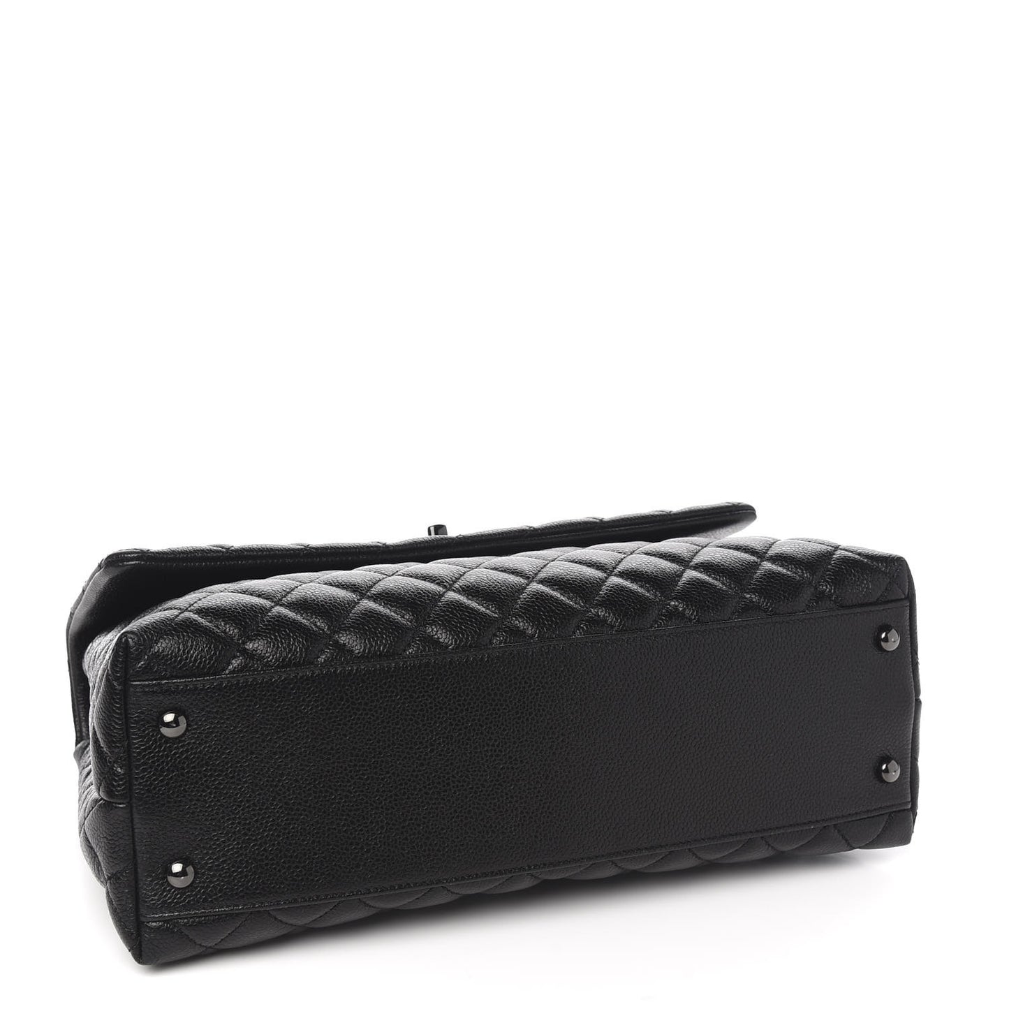 Caviar Quilted Medium Coco Handle Flap So Black