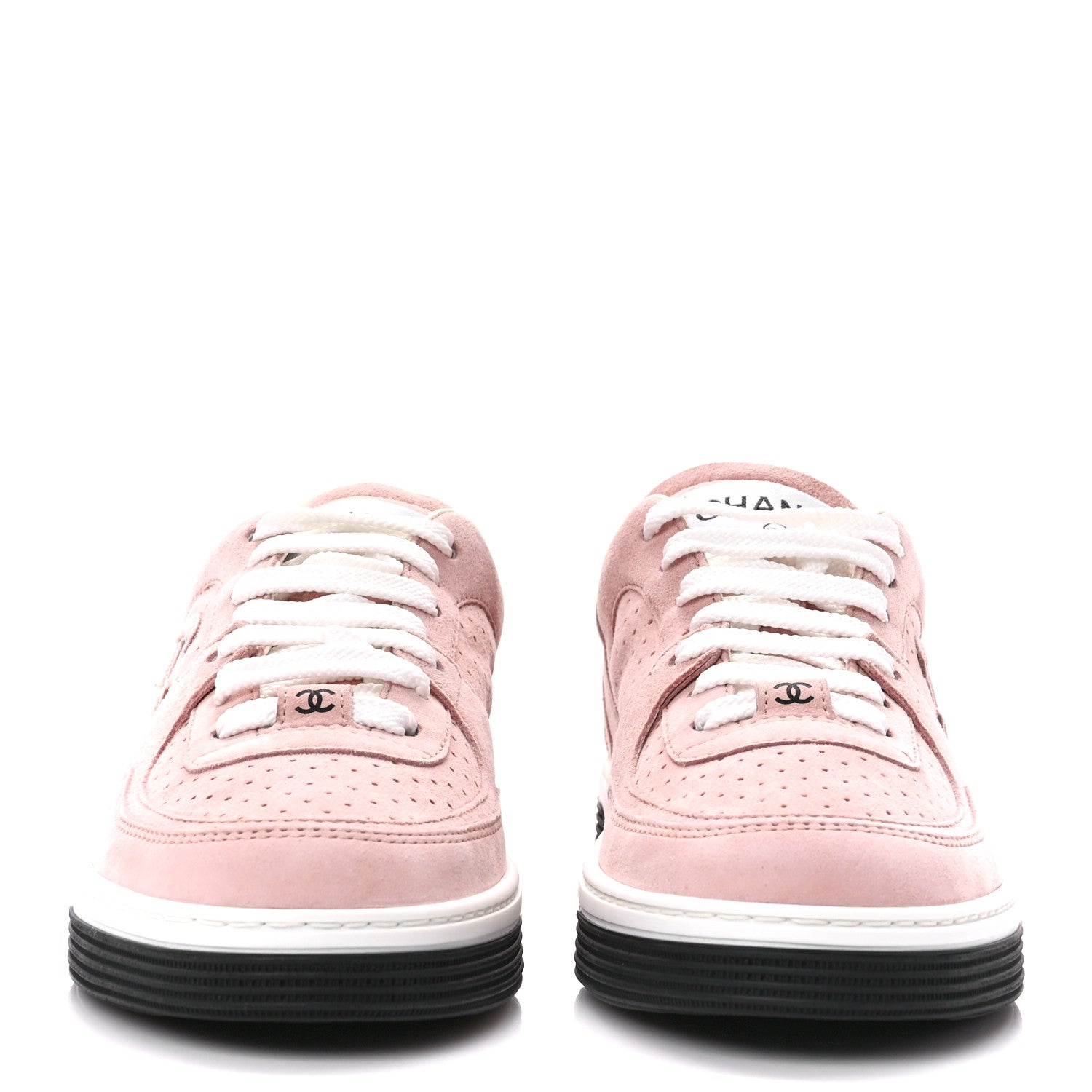 Chanel Suede Womens CC Sneakers 36.5 Pink 2 of 10
