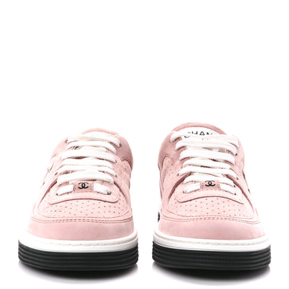 Chanel Suede Womens CC Sneakers 36.5 Pink 2 of 10