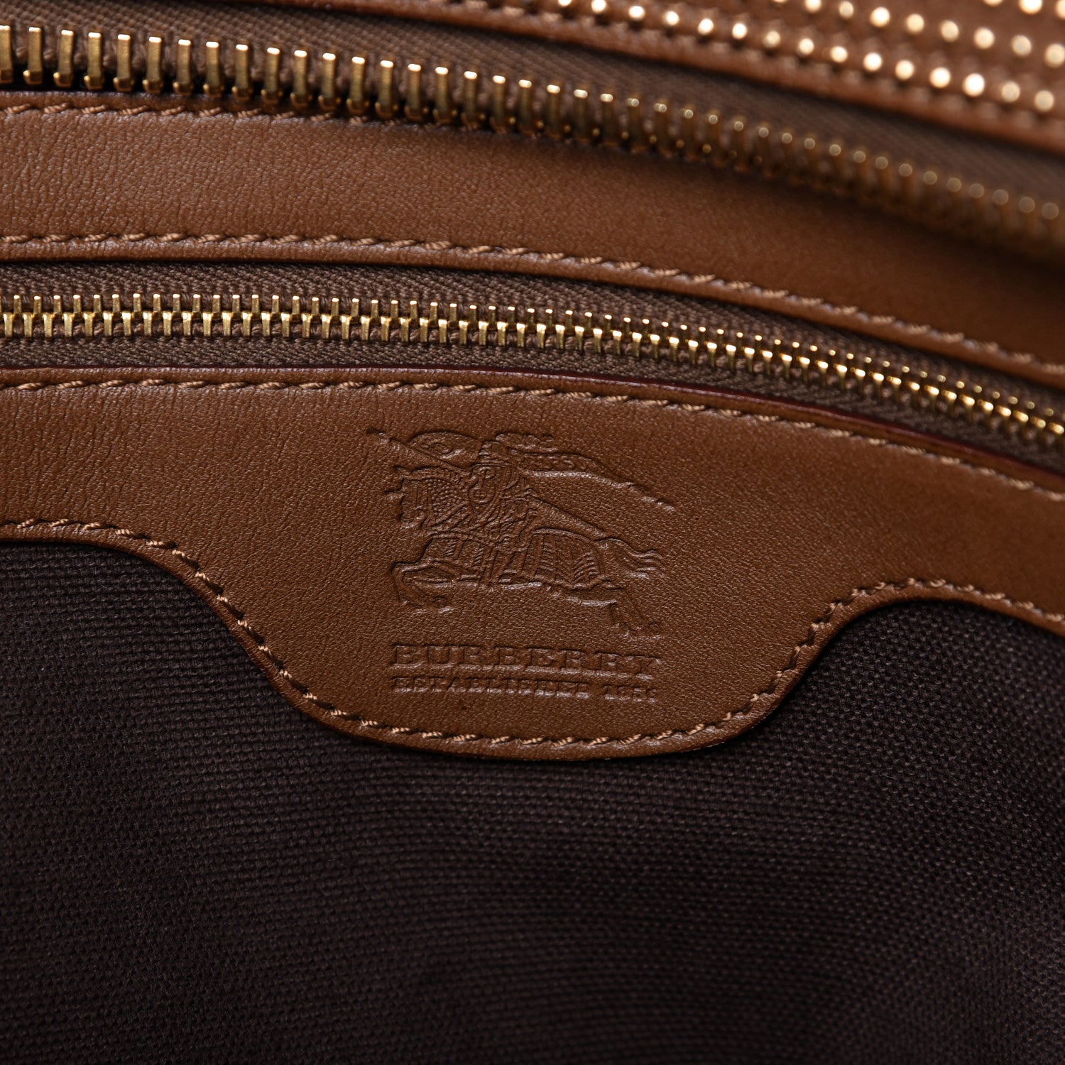 Burberry House Check Studded Knight Satchel Brown 8 of 10