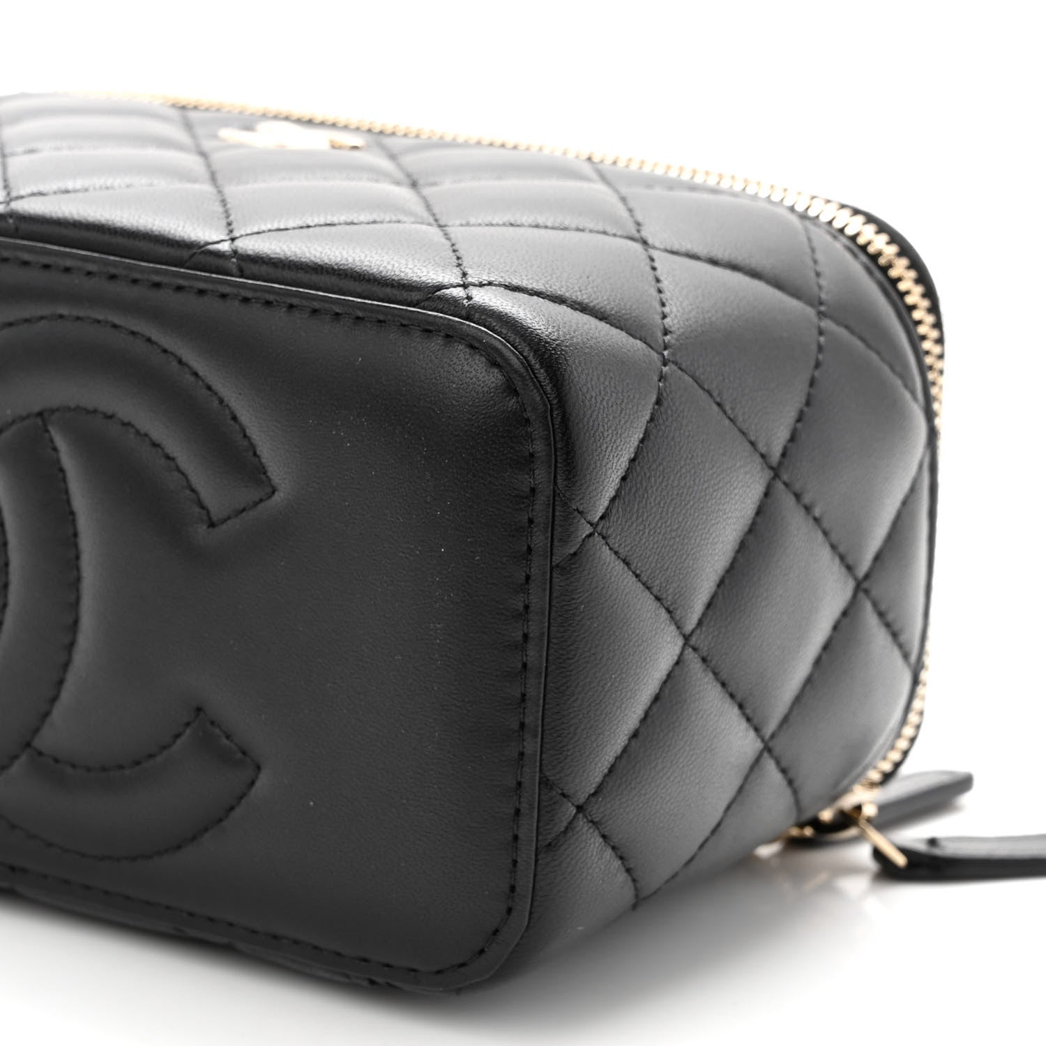 Chanel Lambskin Quilted Small Pearl Crush Vanity Case With Chain Black 11 of 12