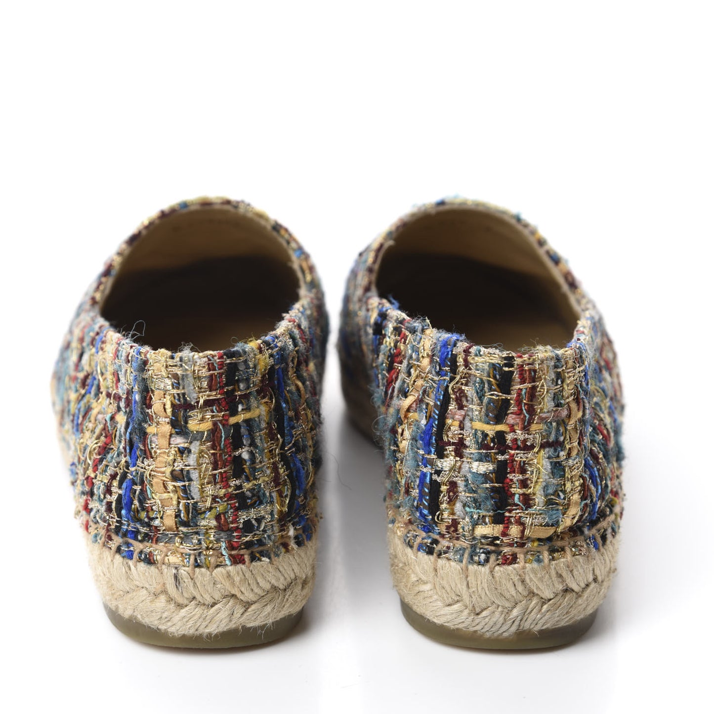 Tweed Grosgrain CC Espadrilles 36 Multicolor