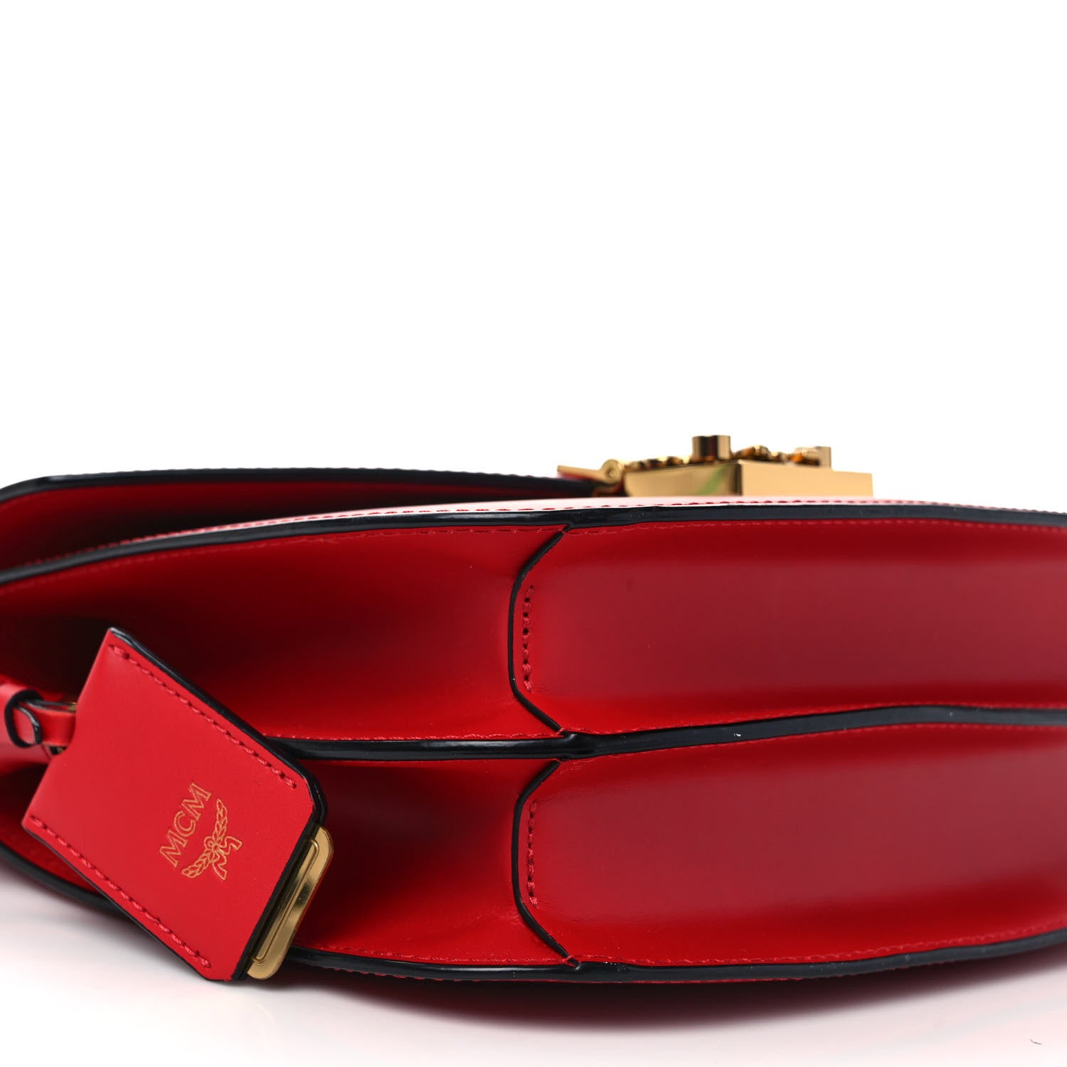 MCM Calfskin Patricia Small Crossbody Bag Red 7 of 8