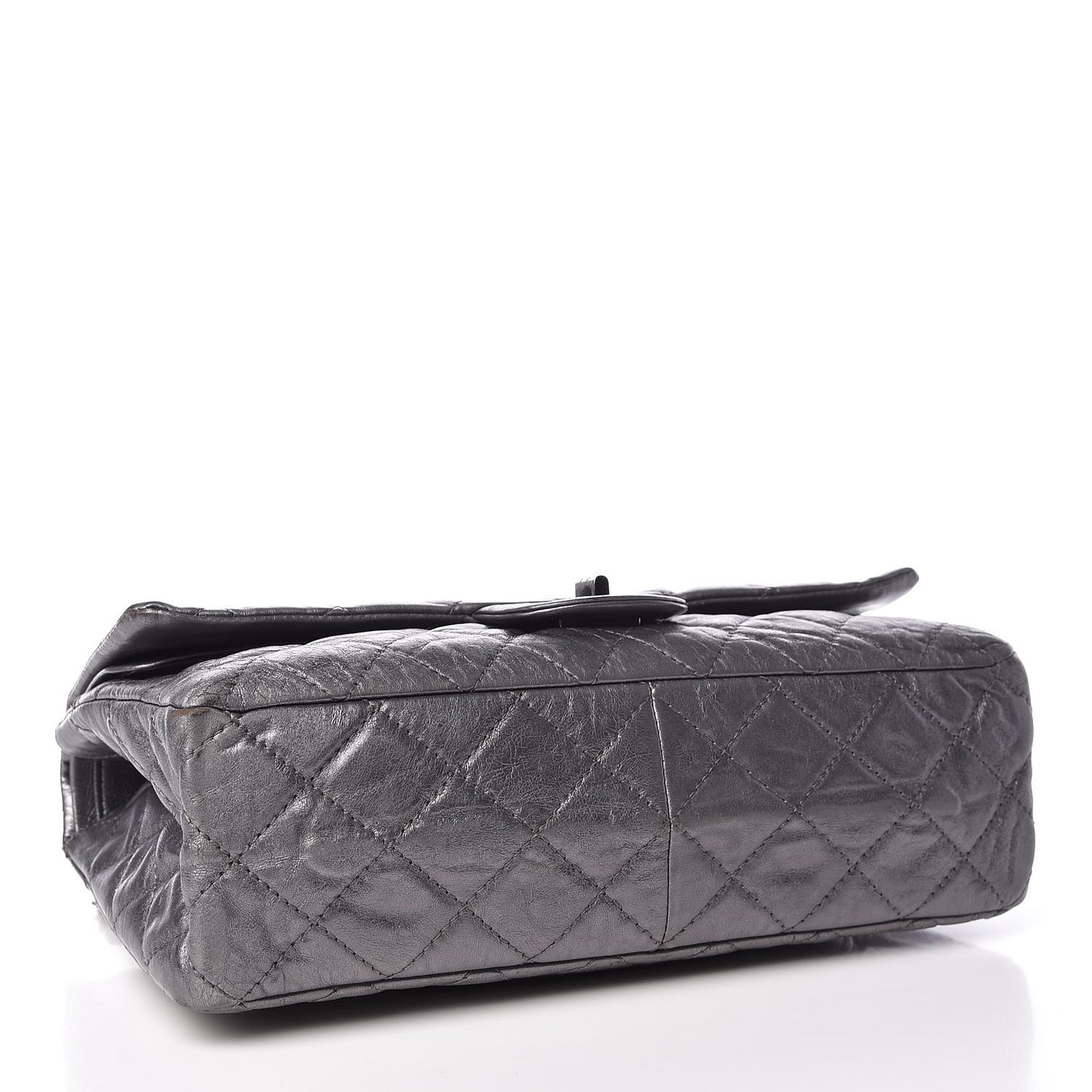 Metallic Aged Calfskin Quilted 2.55 Reissue 227 Flap Dark Silver