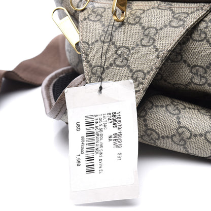 Gucci Soft GG Supreme Monogram Textured Dollar Calfskin Web Ophidia Pouch Pocket Belt Bag Beige Ebony New Acero Black 10 of 11