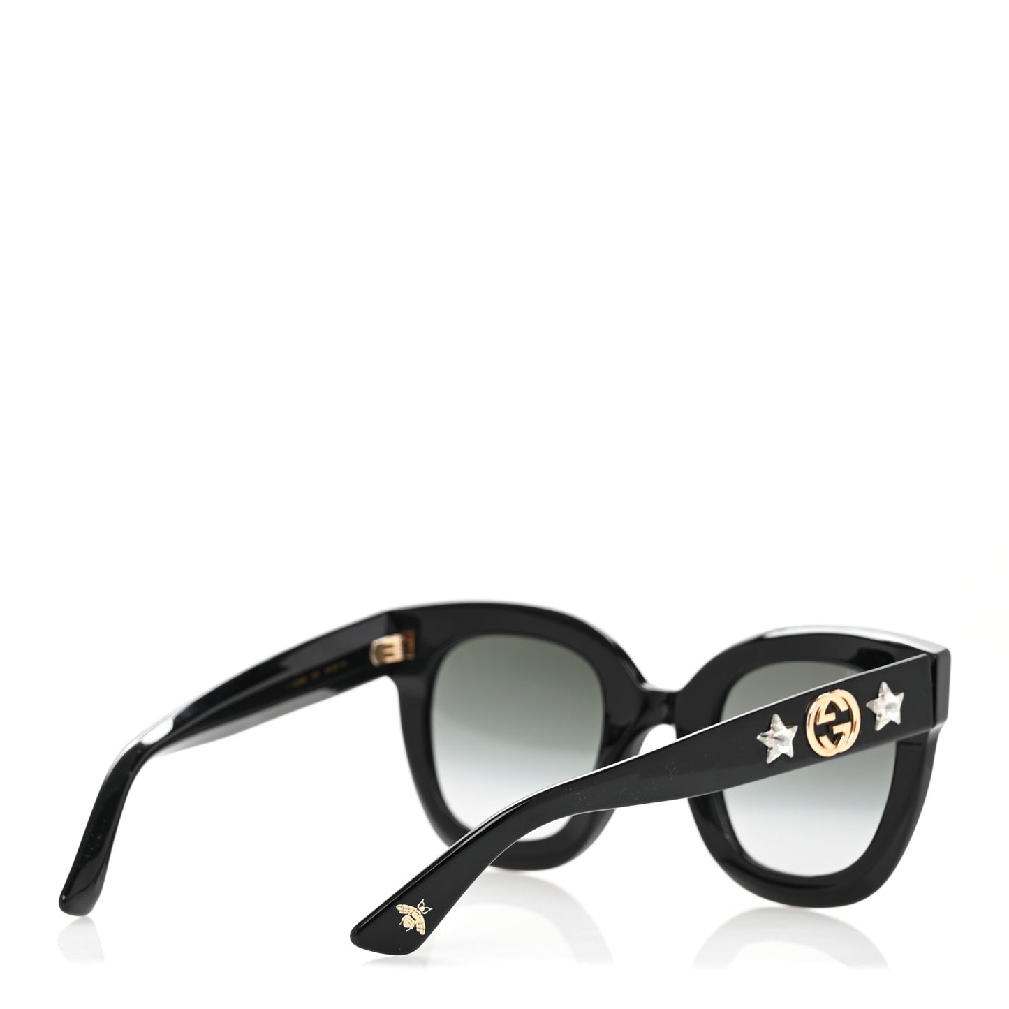 Acetate Crystal Star Round Frame Sunglasses GG0208S Black