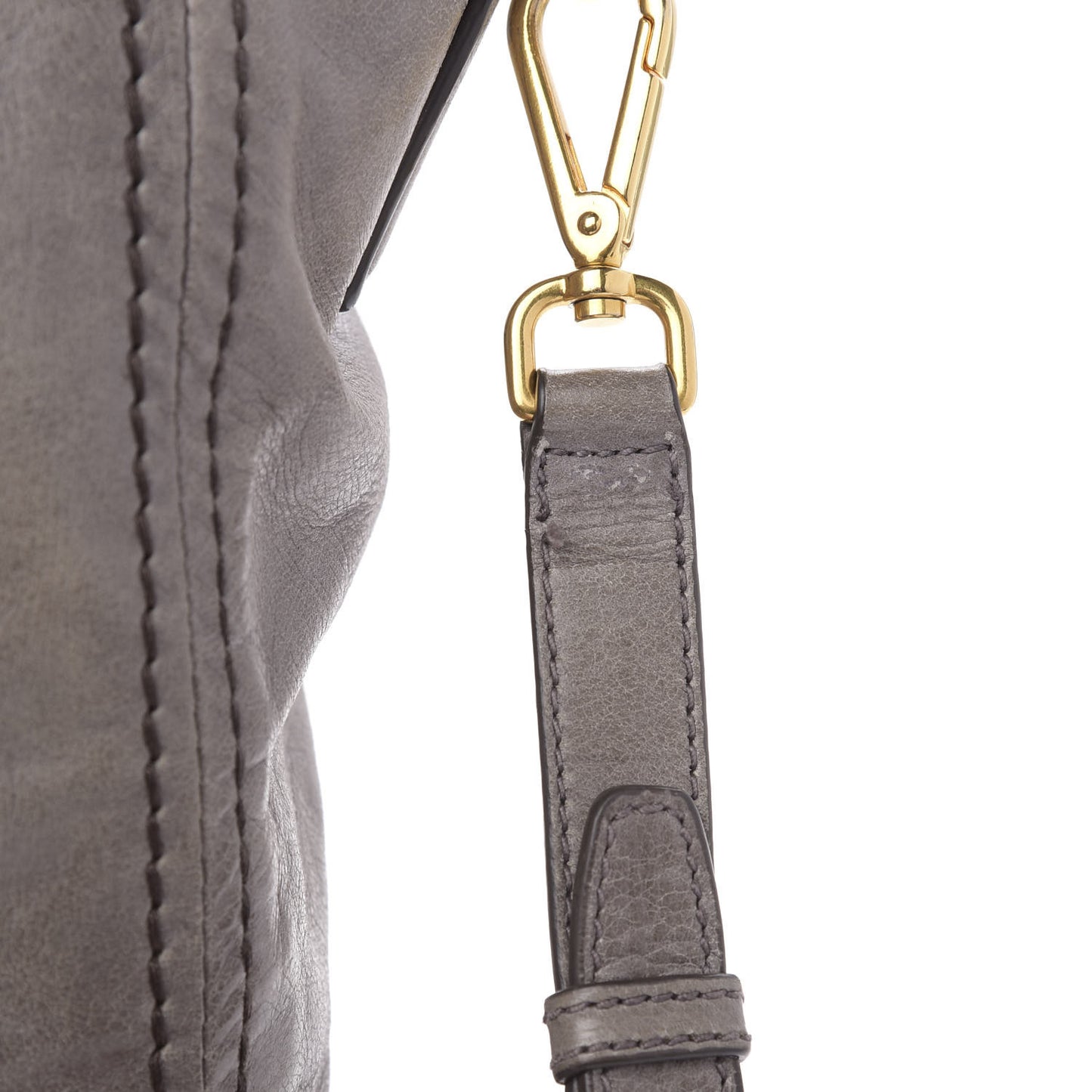 Vitello Shine Top Handle Bag Fumo