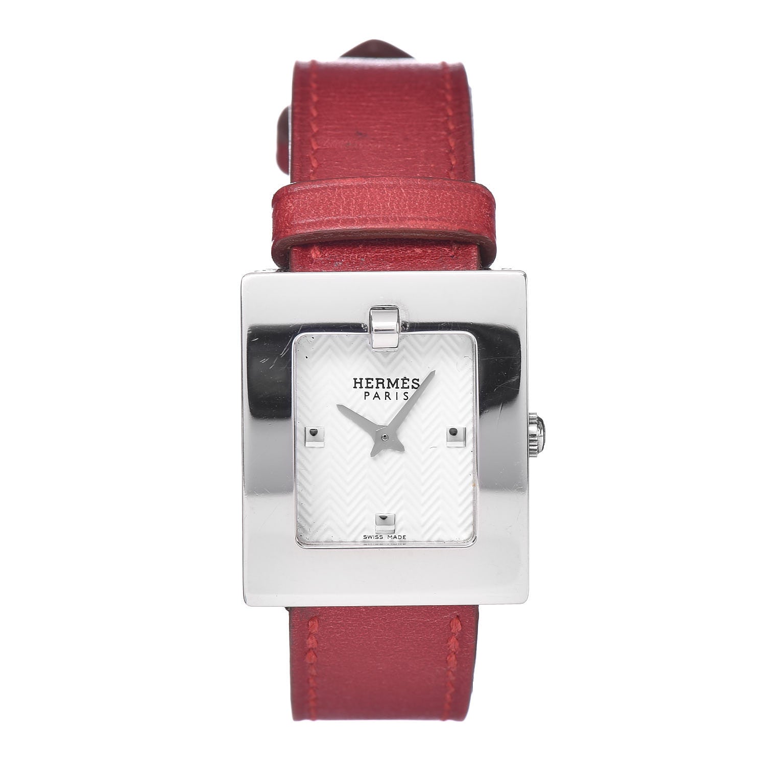 Hermes Stainless Steel Chamonix 22mm Belt Quartz Watch Rouge H 1 of 8