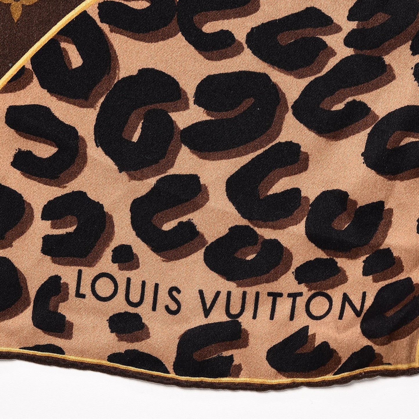 Silk Leopard Monogram Square Scarf