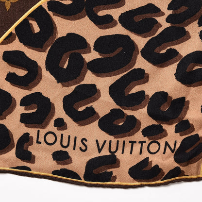 Louis Vuitton Silk Leopard Monogram Square Scarf 3 of 5
