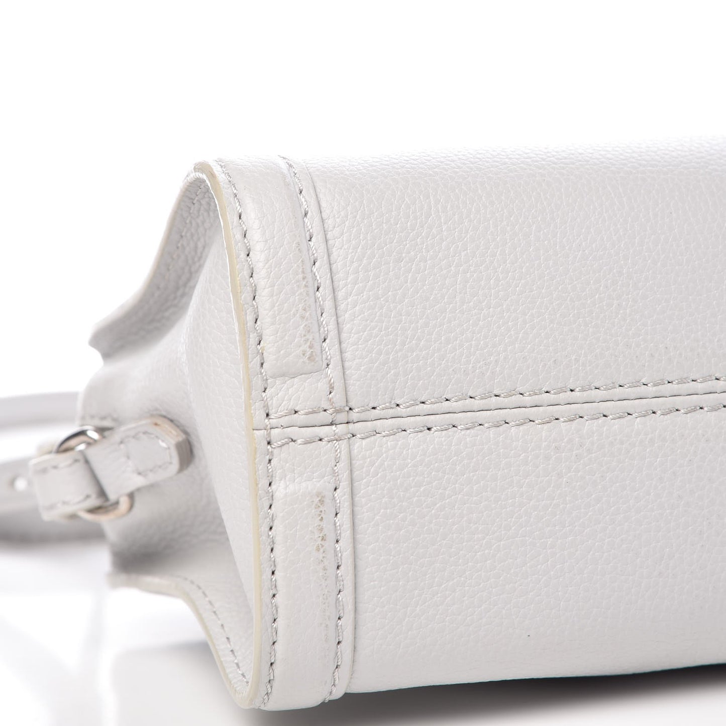 Pebbled Calfskin Mini Padlock Tote Gray