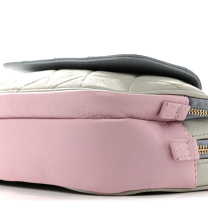 Chanel Goatskin Quilted Waist Bag Green Blue Pink 13 of 18