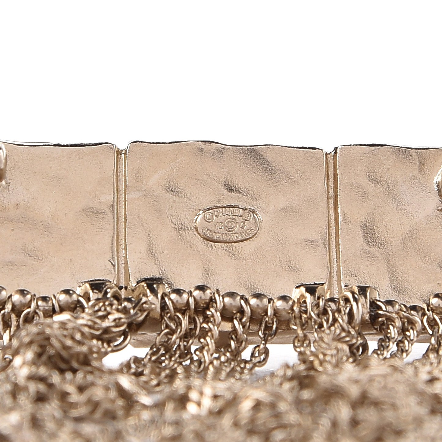 Enamel Crystal Multi Strand Chain Brooch Gold