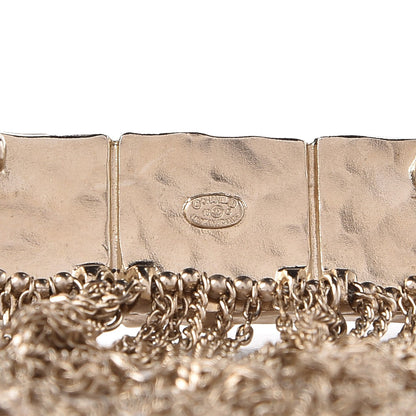 Chanel Enamel Crystal Multi Strand Chain Brooch Gold 3 of 4