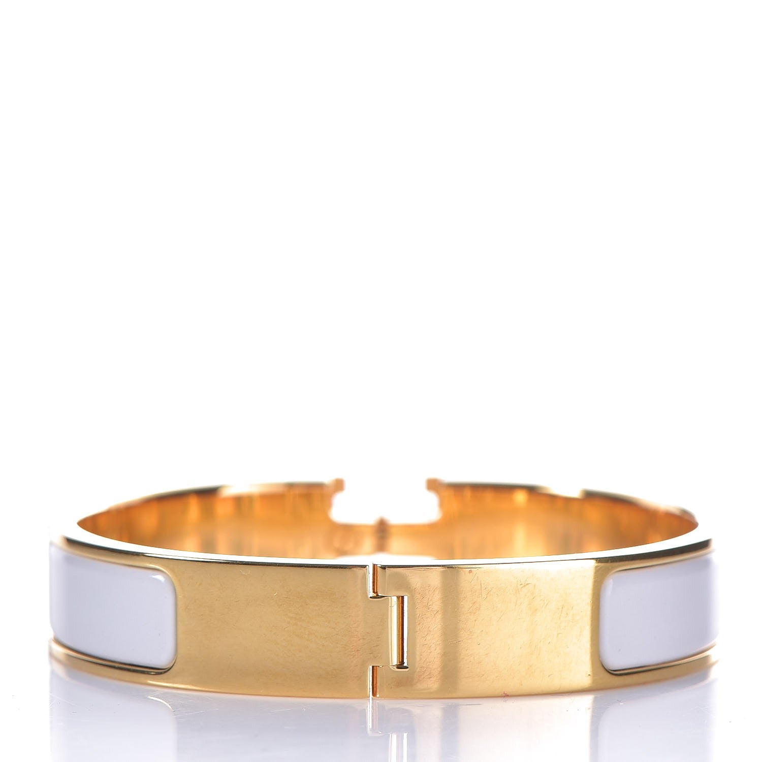 Hermes Enamel Narrow Clic Clac H Bracelet PM White 4 of 5