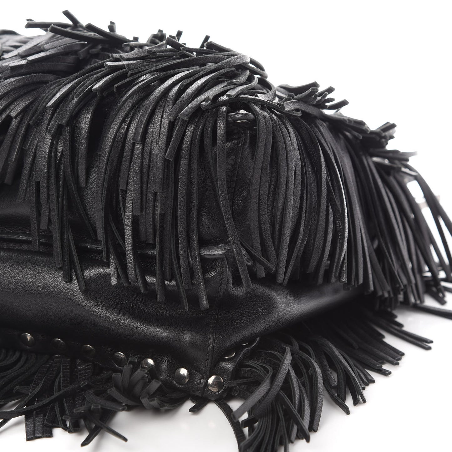 Nappa Fringe Tote Black