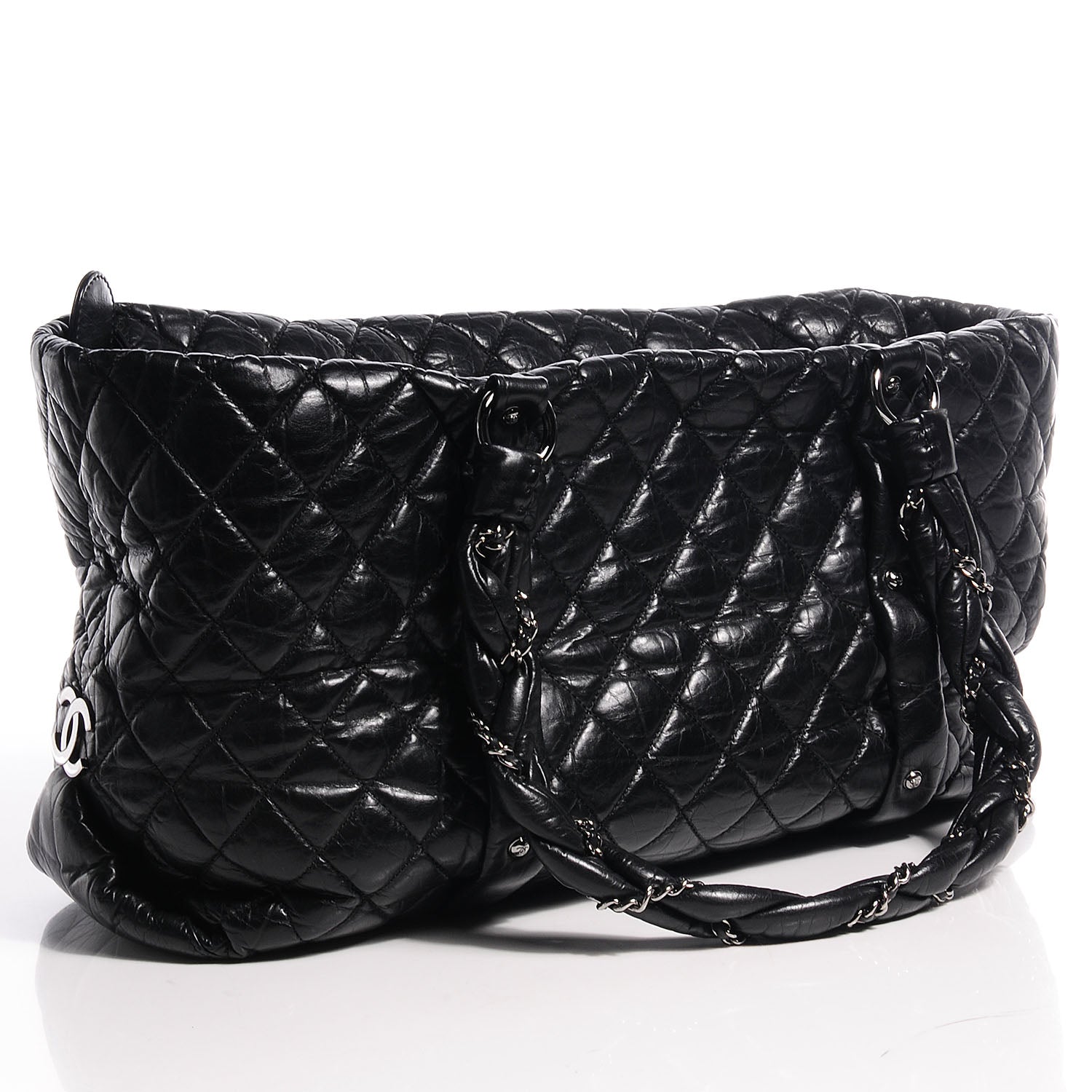 Chanel Distressed Lambskin Vintage Ligne Lady Braid XL Tote Black 3 of 7
