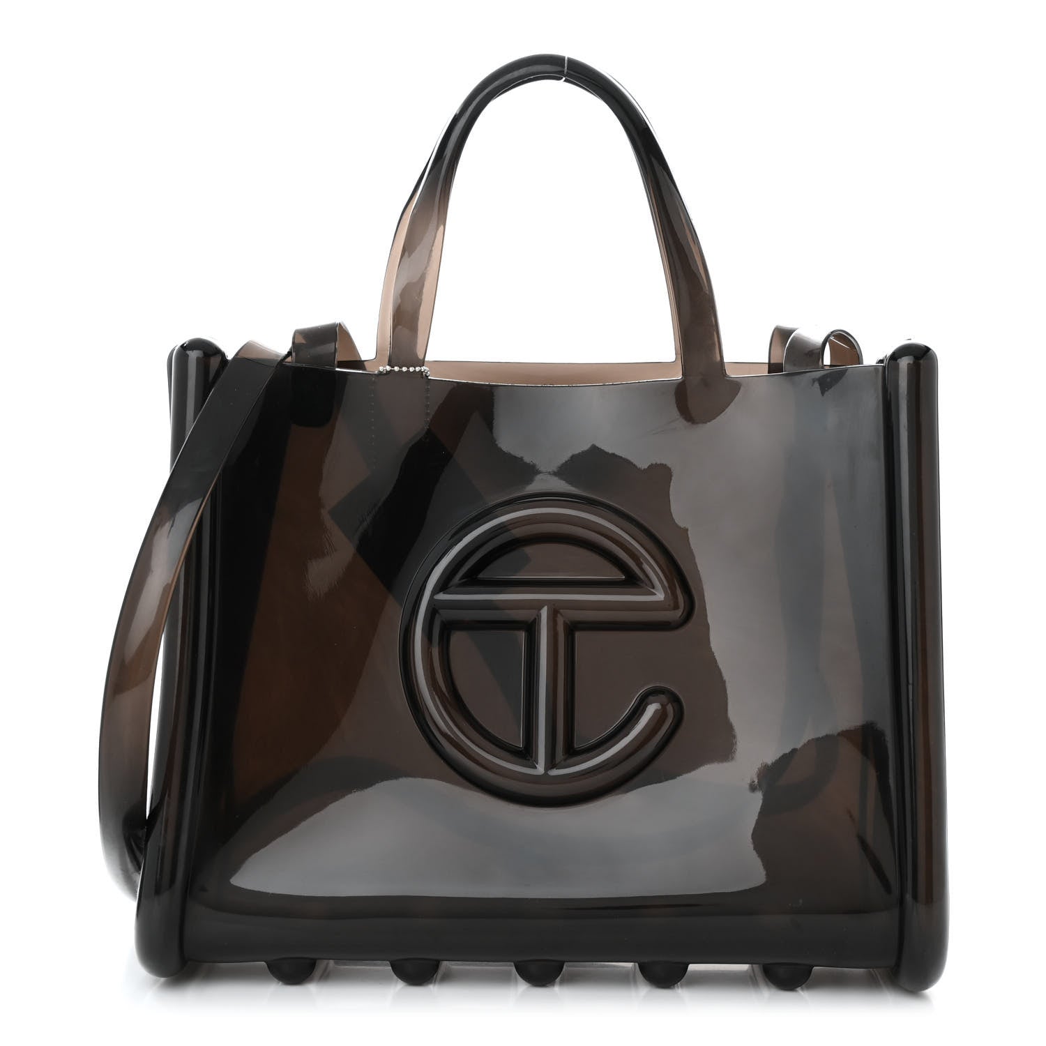 Telfar x MELISSA Jelly Medium Shopping Bag Clear Black 1 of 9