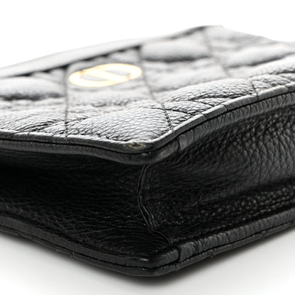 Christian Dior Calfskin Cannage Caro Zipped Pouch With Chain Black 9 of 10