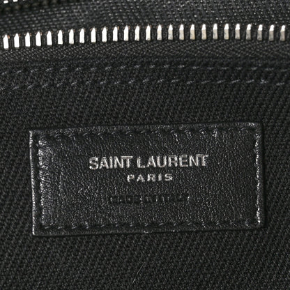 Saint Laurent Linen Calfskin Rive Gauche Tote Black 6 of 10