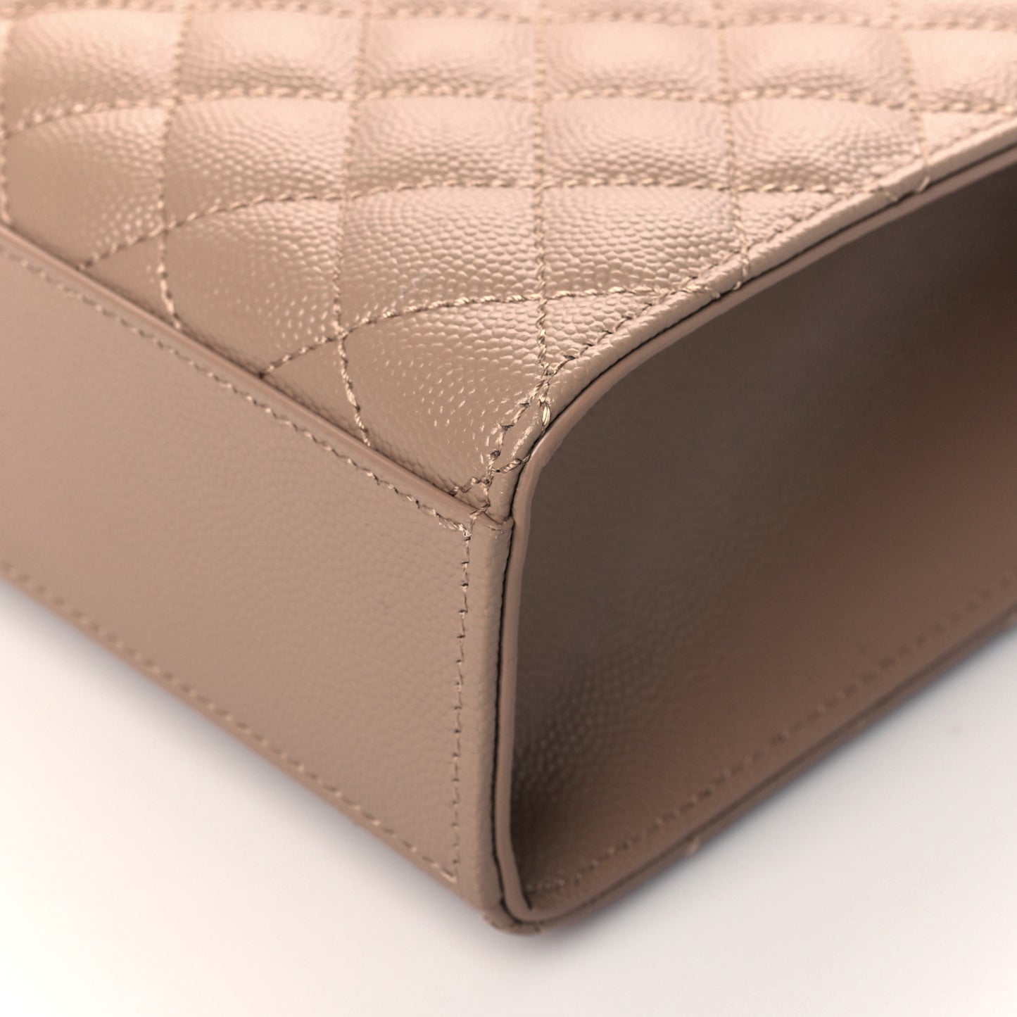 Grain De Poudre Textured Mixed Matelasse Triquilt Large Monogram Satchel Natural Tan