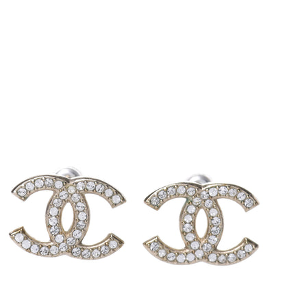 Chanel Crystal CC Earrings Gold 1 of 3