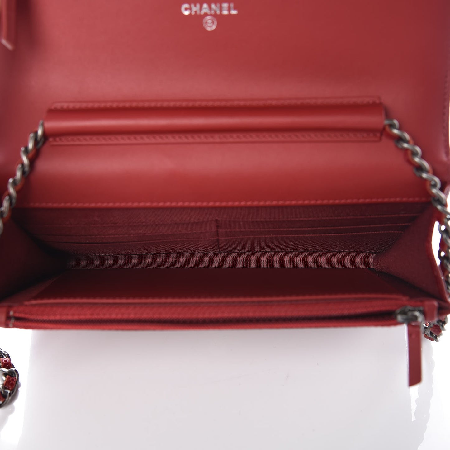 Caviar Quilted Boy Wallet On Chain WOC Red