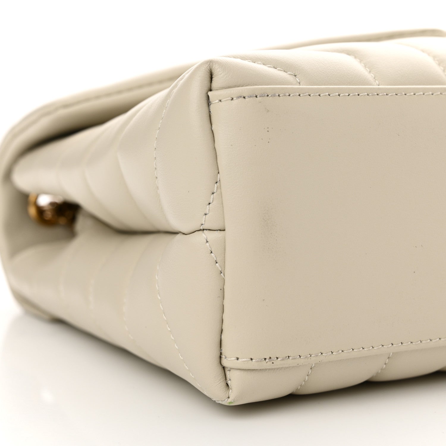 Saint Laurent Calfskin Y Quilted Monogram Small Loulou Chain Satchel Crema Soft 9 of 11