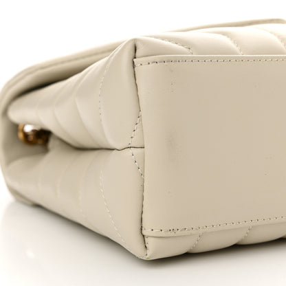 Saint Laurent Calfskin Y Quilted Monogram Small Loulou Chain Satchel Crema Soft 9 of 11