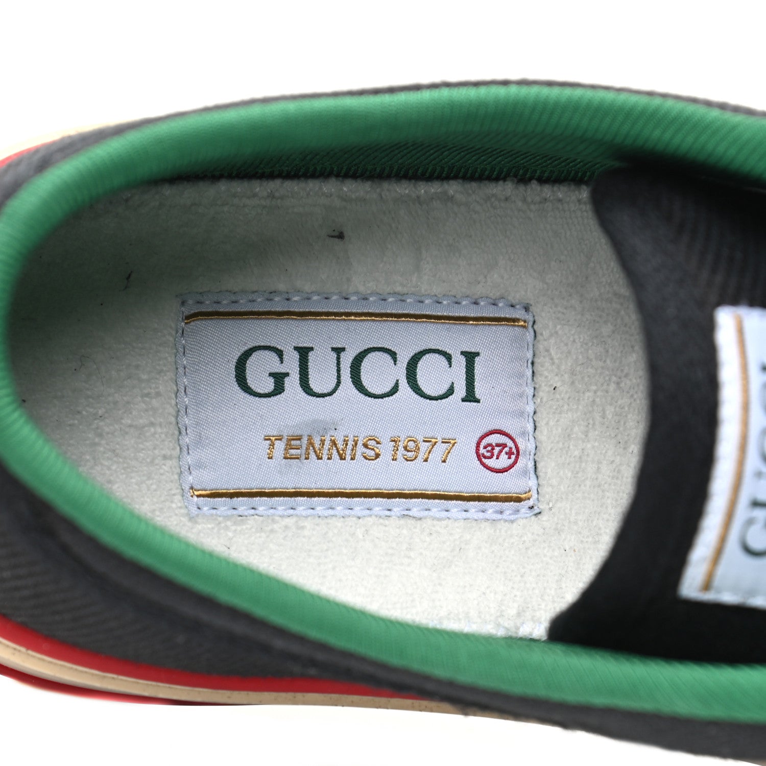 Gucci Canvas Web Womens 1977 Tennis Sneakers 37.5 Black 7 of 9