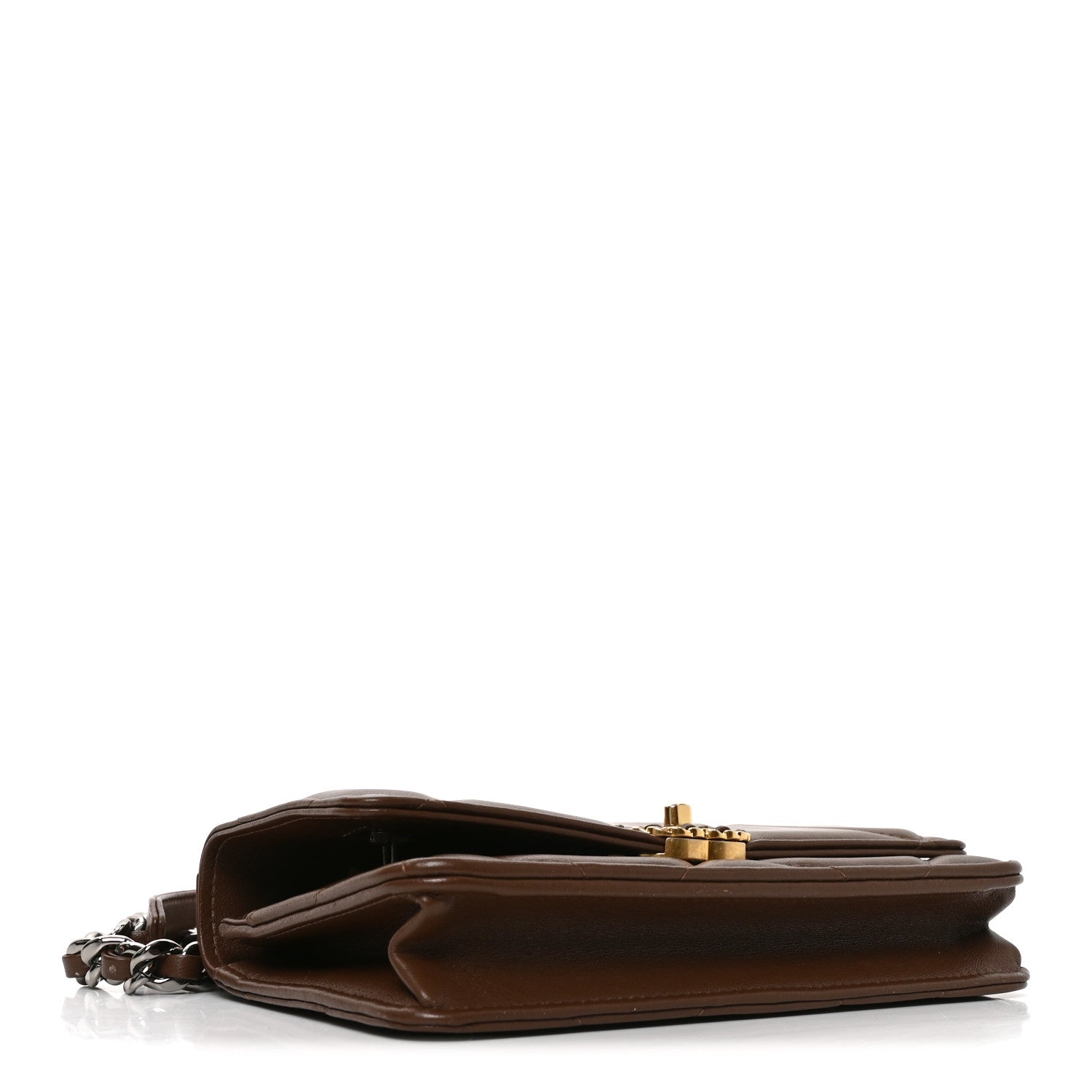 Chanel Lambskin Quilted Chanel 19 Wallet On Chain WOC Brown 4 of 12