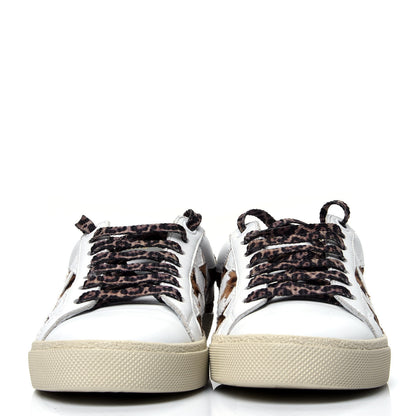 Saint Laurent Calfskin Pony Hair Star Court Sneakers 35 White 2 of 9