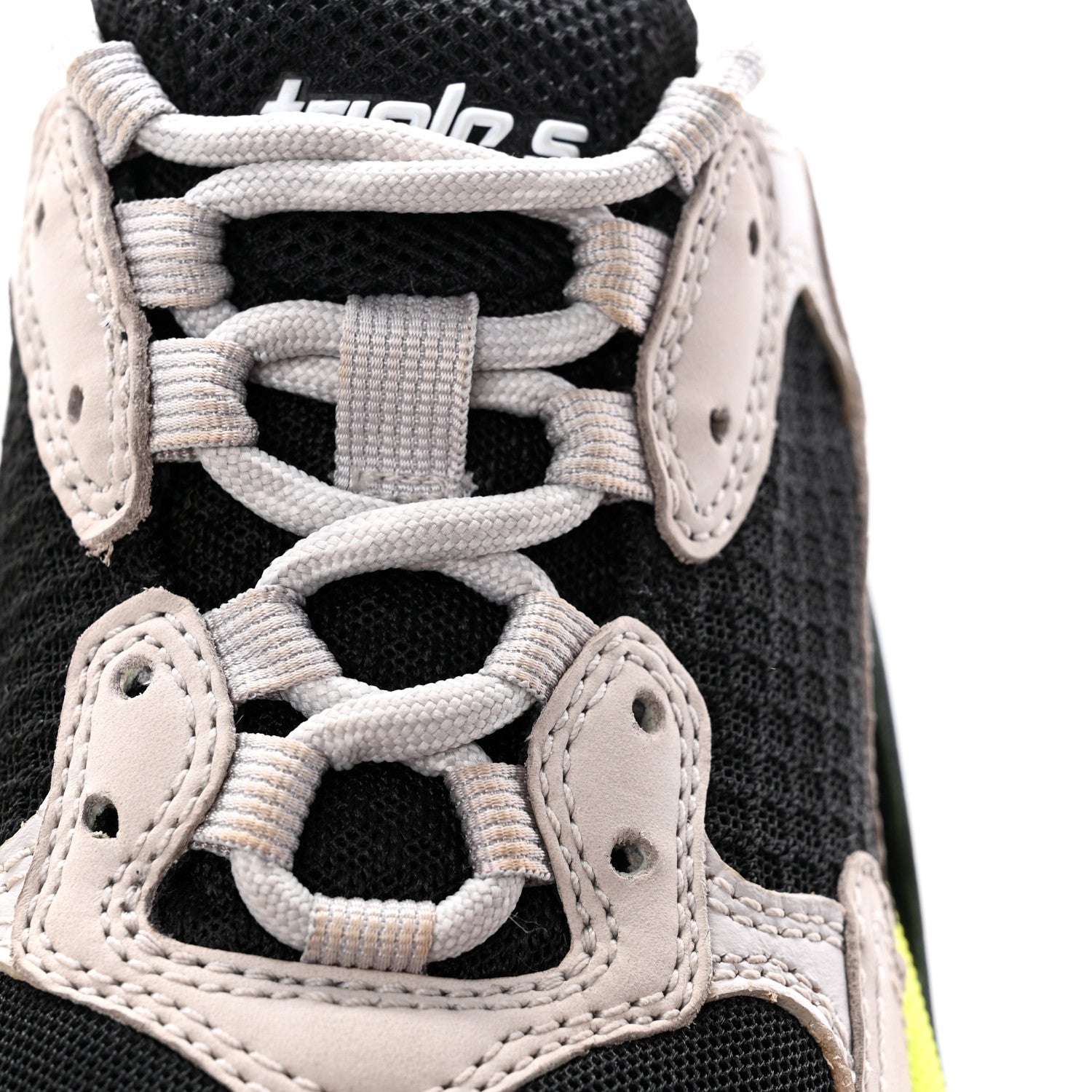 Balenciaga Fabric Mesh Womens Triple S Sneakers 35 Grey Black Jaune Fluo 11 of 11