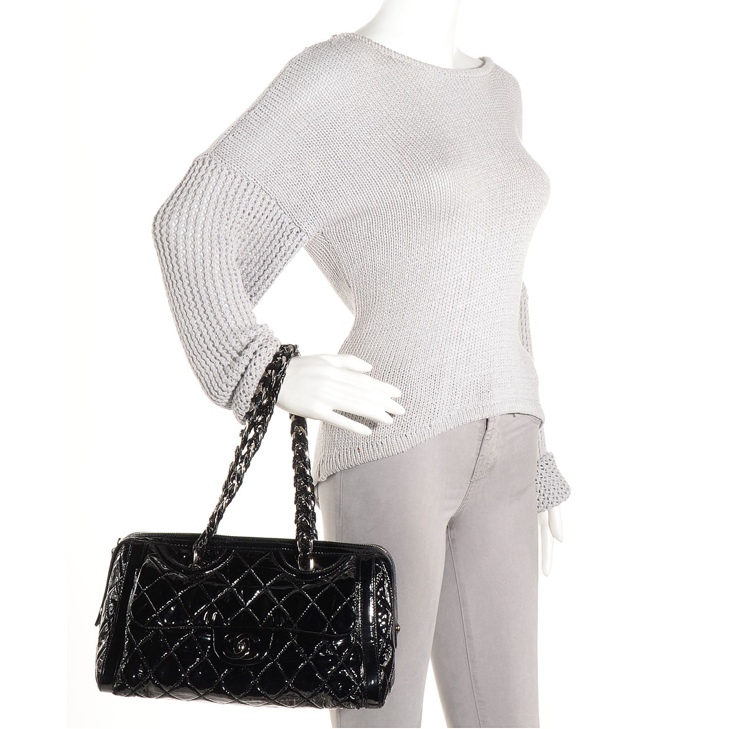 Chanel Patent Day Glo Flap Bag Black 2 of 7