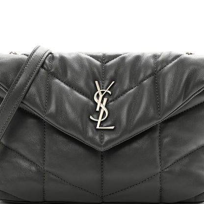 Saint Laurent Lambskin Quilted Toy Loulou Puffer Monogram Chain Satchel Storm 5 of 10