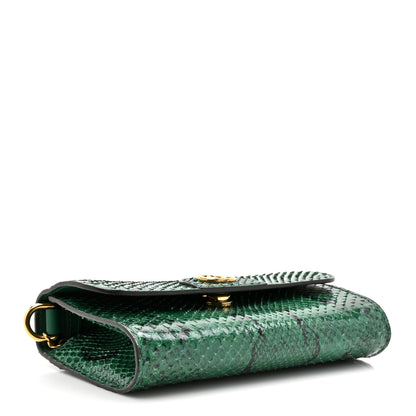 Gucci Snakeskin Mini Diana Bamboo Top Handle Clutch Emerald 4 of 11