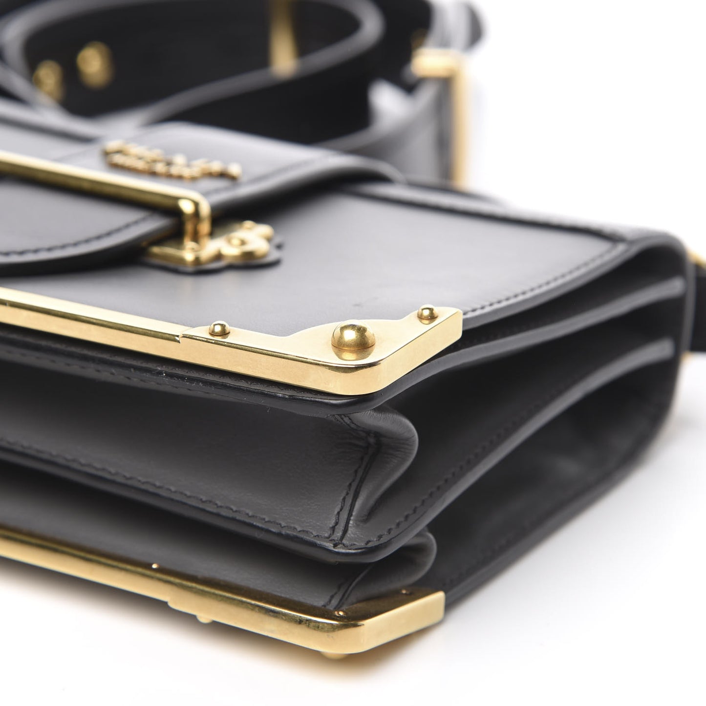 City Calfskin Saffiano Cahier Bag Mercurio Black