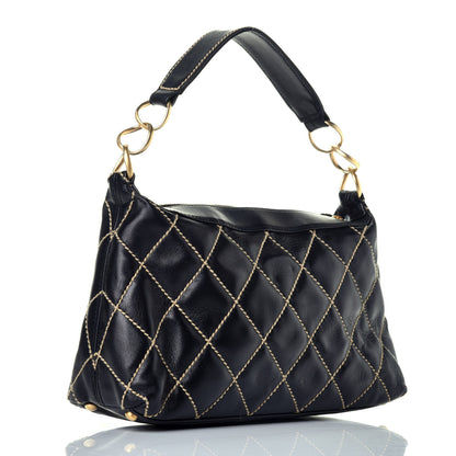 Chanel Calfskin Wild Stitch Hobo Black 3 of 8