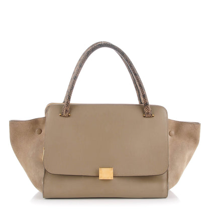 Celine Smooth Calfskin and Suede Double Zip Trapeze Sand 1 of 11
