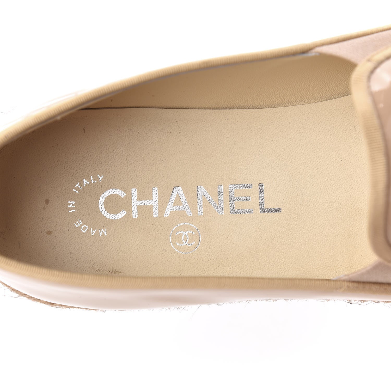 Chanel Patent CC Loafers Espadrille 39 Beige 8 of 10