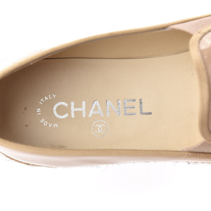 Chanel Patent CC Loafers Espadrille 39 Beige 8 of 10