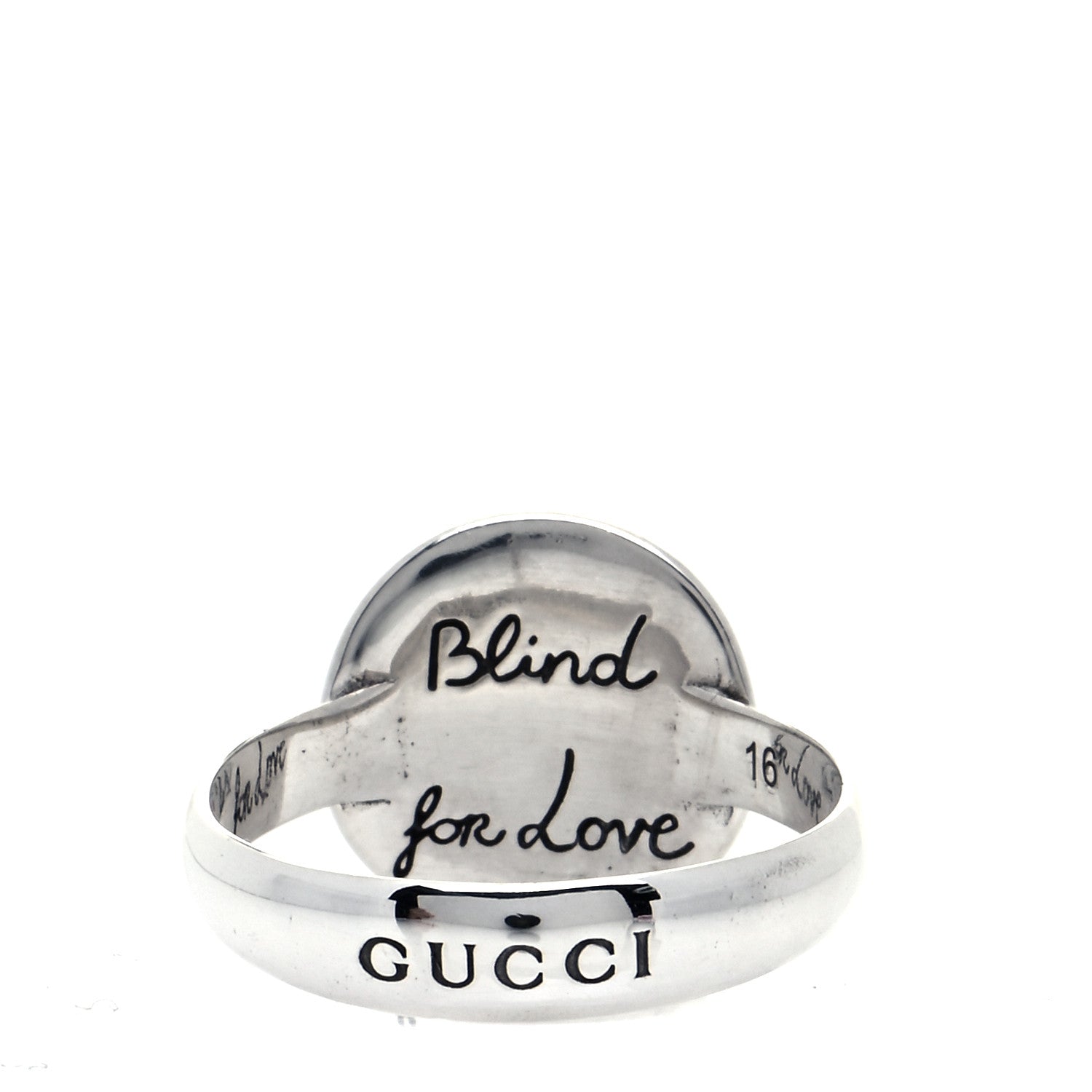 Gucci Sterling Silver Blind for Love Mystic Cat Ring 55 7.25 3 of 4