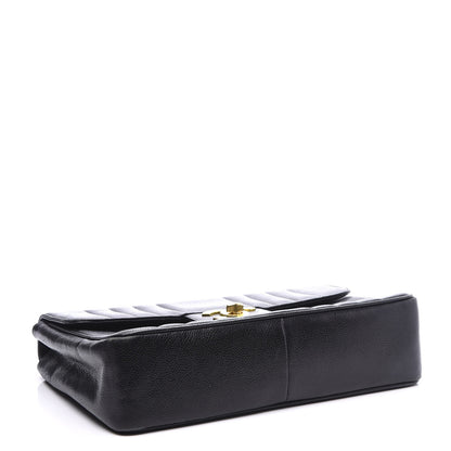 Chanel Caviar Vertical Quilted Jumbo Single Flap Black 3 of 9