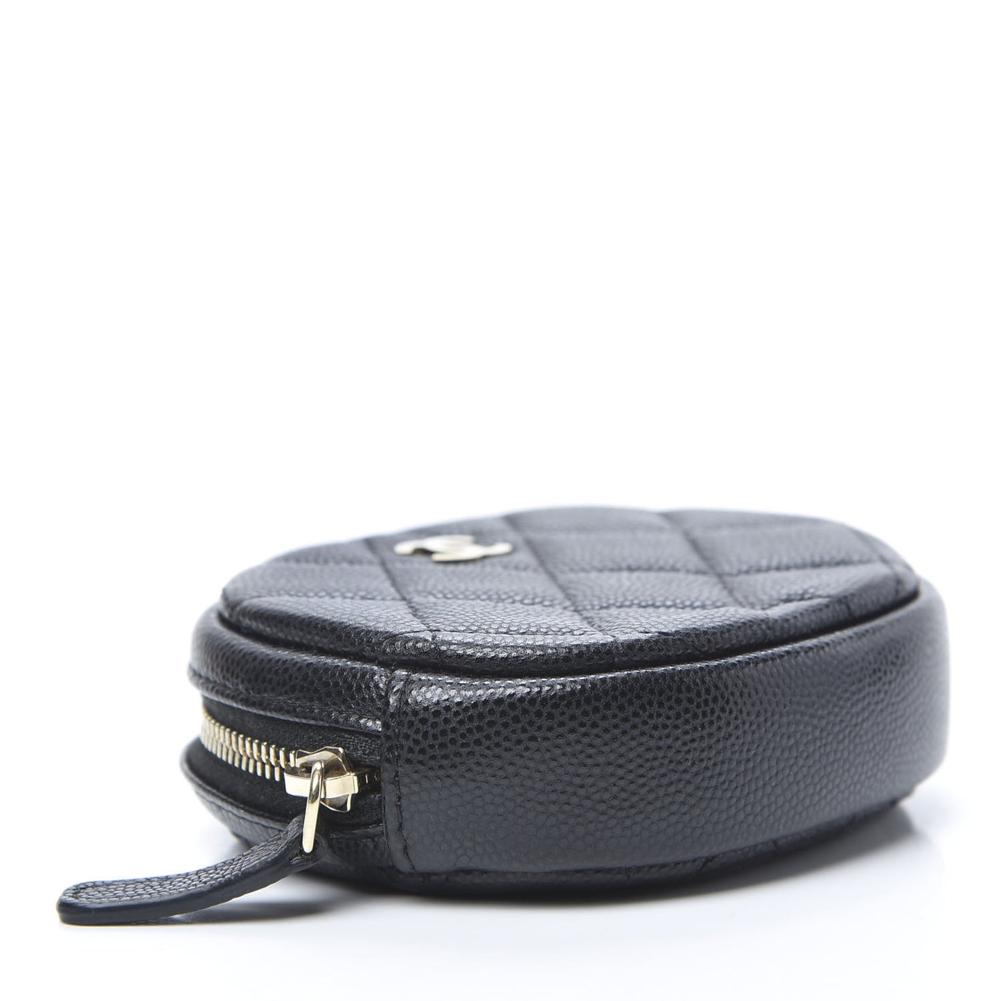 Caviar Quilted Zip Around Classic Coin Purse Black