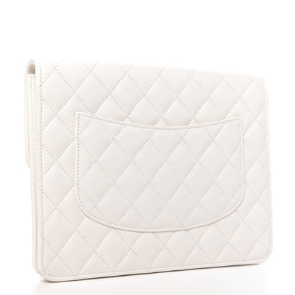 Chanel Caviar Quilted Square Flap Clutch White 3 of 8