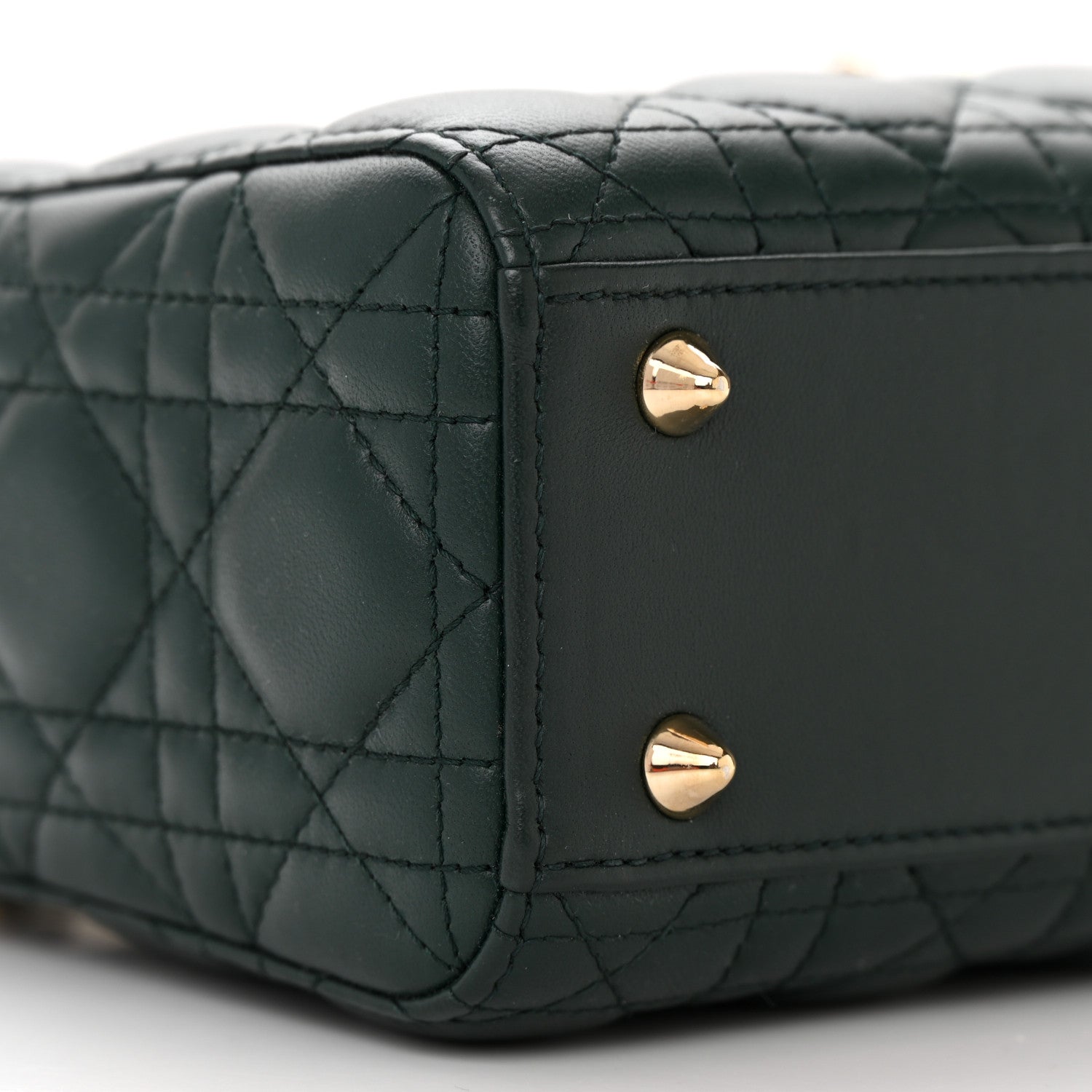 Christian Dior Lambskin Cannage Small My ABCDior Lady Dior Dark Green 9 of 10