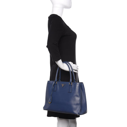 Prada Saffiano Lux Large Tote Bluette 3 of 16