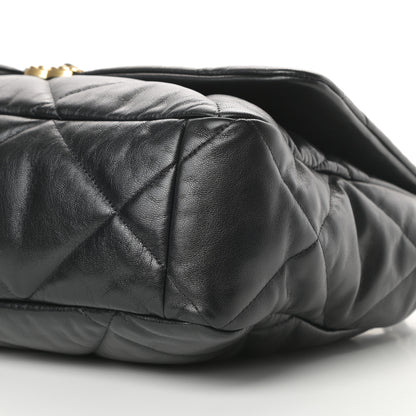 Chanel Goatskin Quilted Maxi Chanel 19 Flap Black 10 of 12