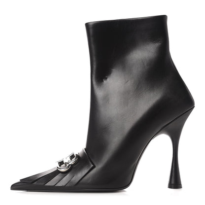 Balenciaga Shiny Kidskin Fringe BB Knife Booties 41 Black 1 of 10
