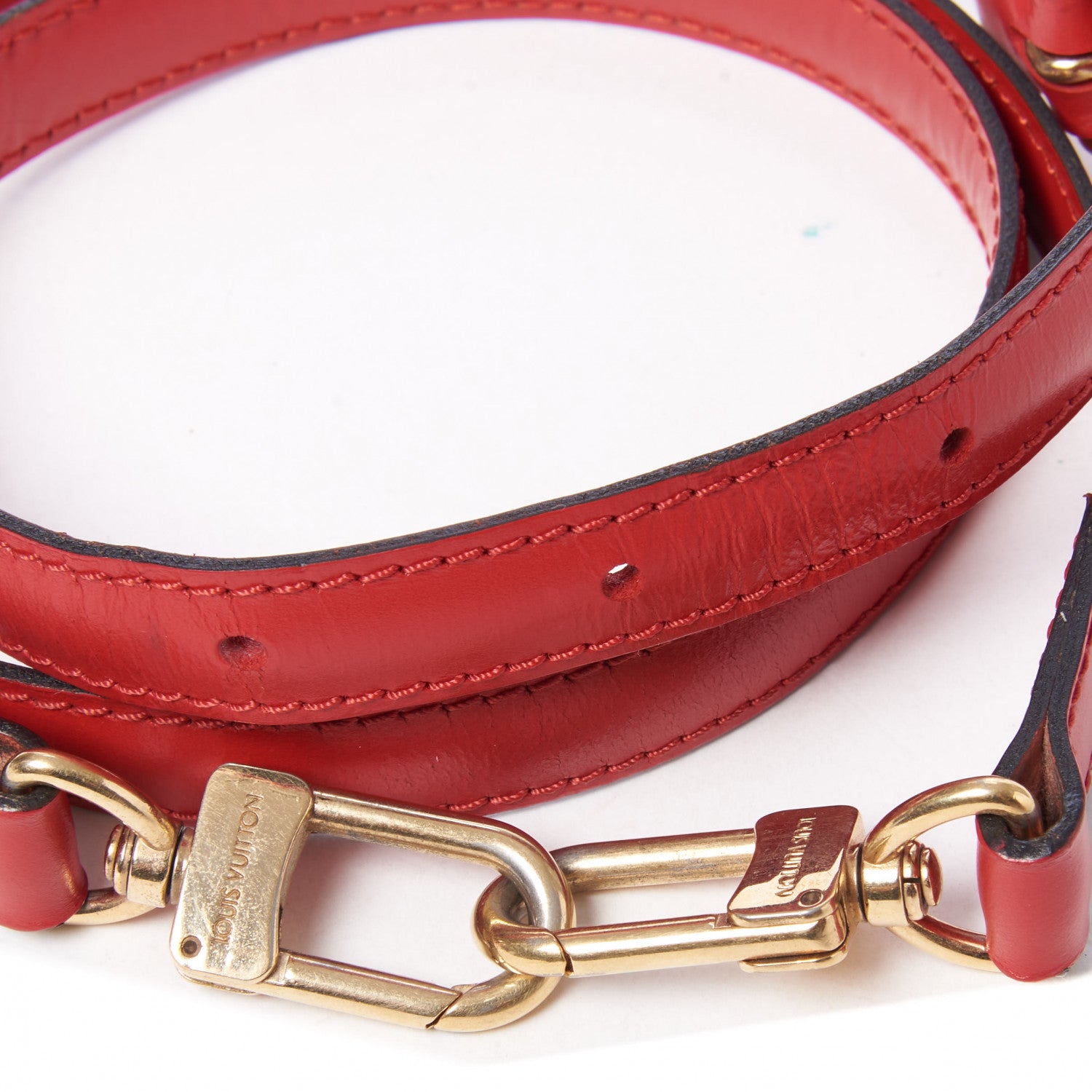 Louis Vuitton Calfskin 16mm Adjustable Shoulder Strap Red 3 of 4